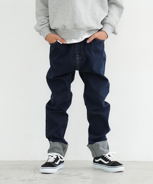 coca（coca）（コカ）の「キッズ デニム裾ロールアップロングパンツ（デニムパンツ・キッズ・ブルー・130/140/110/120）」の7枚目の写真