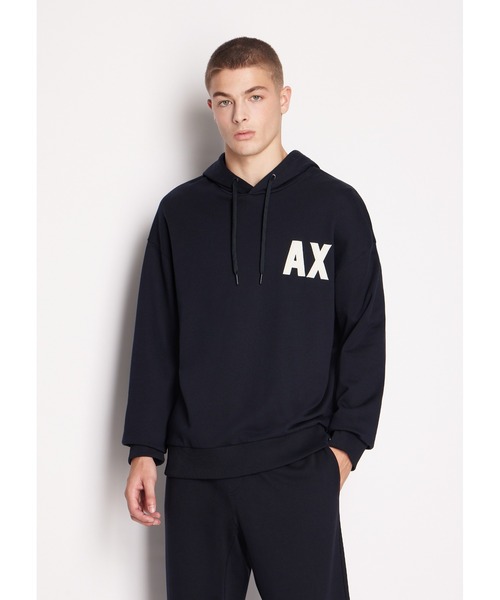 ARMANI EXCHANGE（アルマーニエクスチェンジ）の「【A|X アルマーニ エクスチェンジ】AXロゴ フード付きスウェットパーカー (UNISEX CAPSULE)（パーカー・メンズ・グレイッシュブルー/ネイビー/ホワイト/モスグリーン/アイボリー・SMALL/X-LARGE/X-SMALL/LARGE/MEDIUM）」の10枚目の写真