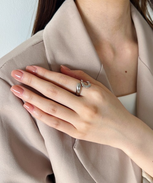 [BYWEEKEND] 韓国 Hammer ring おしゃれ 関税込 かわいい Summer Fashion Copper Zircon Fingertip Nail Ring With Long