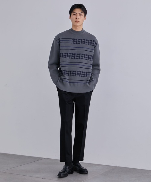 UNITED TOKYO（ユナイテッドトウキョウ）の「【EC限定】アソートパターン モックネックニット（ニット/セーター・メンズ・ダークグリーン/チャコールグレー/ブラック×ホワイト/インディゴブルー/ブラック×グレー/アッシュグレー・1/2）」の13枚目の写真