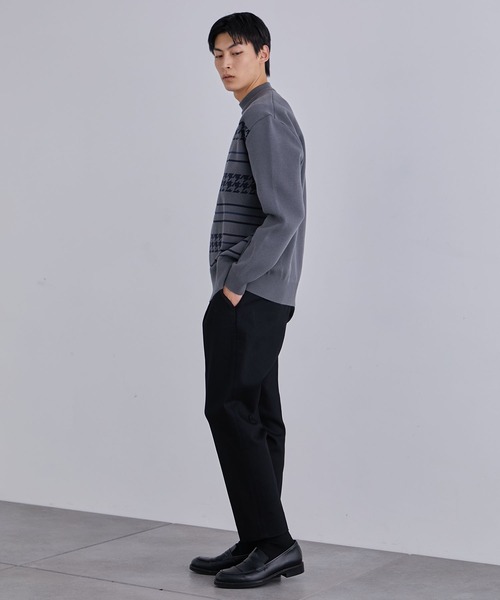 UNITED TOKYO（ユナイテッドトウキョウ）の「【EC限定】アソートパターン モックネックニット（ニット/セーター・メンズ・ダークグリーン/チャコールグレー/ブラック×ホワイト/インディゴブルー/ブラック×グレー/アッシュグレー・1/2）」の14枚目の写真