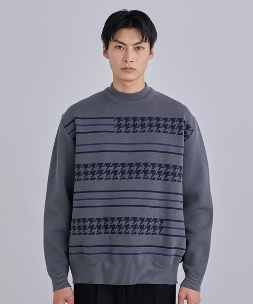 UNITED TOKYO（ユナイテッドトウキョウ）の「【EC限定】アソートパターン モックネックニット（ニット/セーター・メンズ・ダークグリーン/チャコールグレー/ブラック×ホワイト/インディゴブルー/ブラック×グレー/アッシュグレー・1/2）」の17枚目の写真