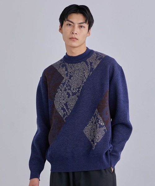 UNITED TOKYO（ユナイテッドトウキョウ）の「【EC限定】アソートパターン モックネックニット（ニット/セーター・メンズ・ダークグリーン/チャコールグレー/ブラック×ホワイト/インディゴブルー/ブラック×グレー/アッシュグレー・1/2）」の21枚目の写真