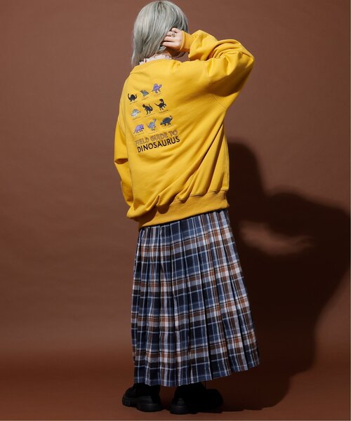 DOUBLE NAME(ダブルネーム)の「チェックワイドプリーツスカート(スカート・レディース・レッド/ネイビー・FREE)」の8枚目の写真