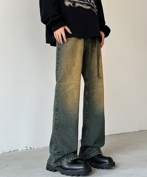 Auntie Rosa(アンティローザ)の「レトロビンテージウォッシュダメージフレアデニムパンツ(デニムパンツ・メンズ・ブルー・MEDIUM/LARGE/X-LARGE)」の5枚目の写真