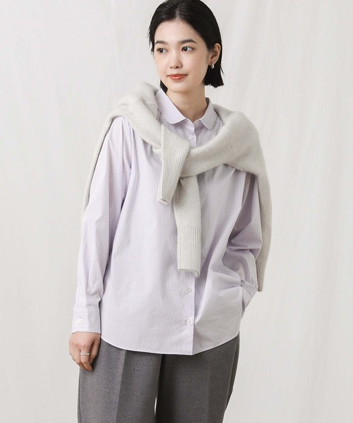 Gready Brilliant（グレディブリリアン）の「ＳＴＰ６０ブロードシャツ（シャツ/ブラウス・レディース・パープル系/ブラック×ホワイト・FREE）」の2枚目の写真