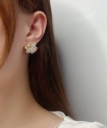フラワー ブーケ ドーム ピアス イヤリング