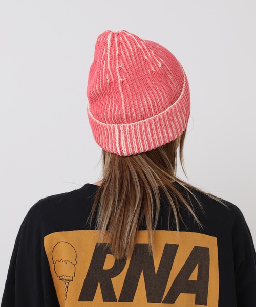 RNA(アールエヌエー)の「E4979 2カラーリブニットCAP(ニットキャップ/ビーニー・レディース・ライトグリーン/ピンク/ブラック×ホワイト・FREE)」の18枚目の写真