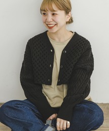 ITEMS URBANRESEARCH（アイテムズ アーバンリサーチ）の「ケーブルクロップドニットカーディガン（カーディガン/ボレロ）」