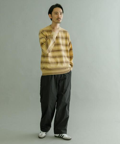 URBAN RESEARCH(アーバンリサーチ)の「マルチボーダークルーネックニット(ニット/セーター・メンズ・イエロー/グレー・MEDIUM/LARGE)」の3枚目の写真