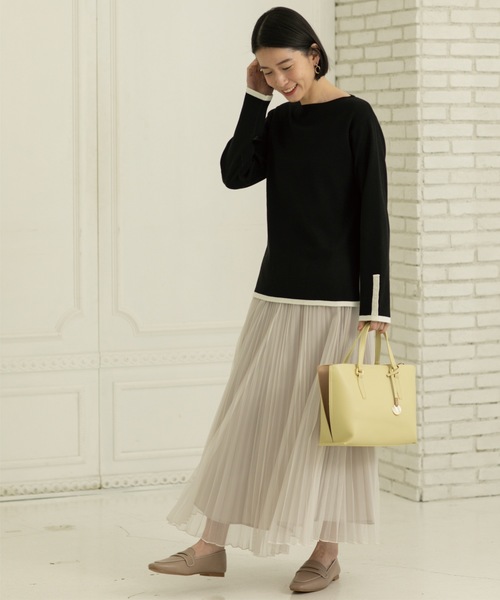 OPAQUE.CLIP（オペークドットクリップ）の「◆≪SS-LLsize≫ 6color/配色デザインボートネックニット【イージーケア/洗濯機洗い可】（ニット/セーター・レディース・ブルー系9/グレー系4/ピンク系1/ブラック系4/ベージュ系その他7/ホワイト系5・42/38/40/34/36）」の17枚目の写真