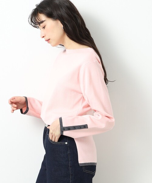 OPAQUE.CLIP（オペークドットクリップ）の「◆≪SS-LLsize≫ 6color/配色デザインボートネックニット【イージーケア/洗濯機洗い可】（ニット/セーター・レディース・ブルー系9/グレー系4/ピンク系1/ブラック系4/ベージュ系その他7/ホワイト系5・42/38/40/34/36）」の10枚目の写真