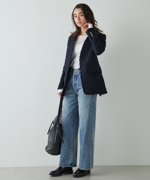 Whim Gazette ツイードノーカラージャケット Whim Gazette(ウィム ガゼット)のツイードノーカラージャケット