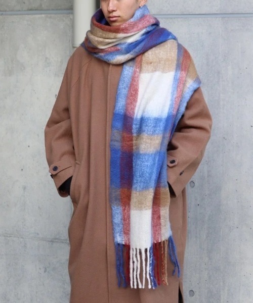 veta（ベタ）の「Shaggy stole check（マフラー）」 - WEAR