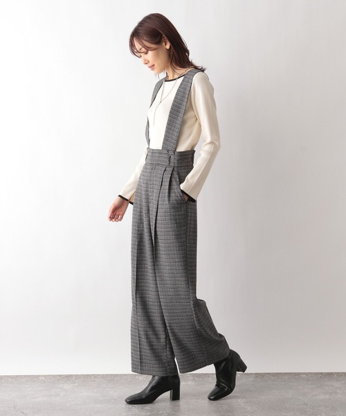 GLOBAL WORK(グローバルワーク)の「お手入れらくらくSET UPワイドパンツ/MATINEE LINE/993315(その他パンツ・レディース・ブラック系9/ライトグレー/スミクロ・SMALL/MEDIUM/LARGE)」の6枚目の写真