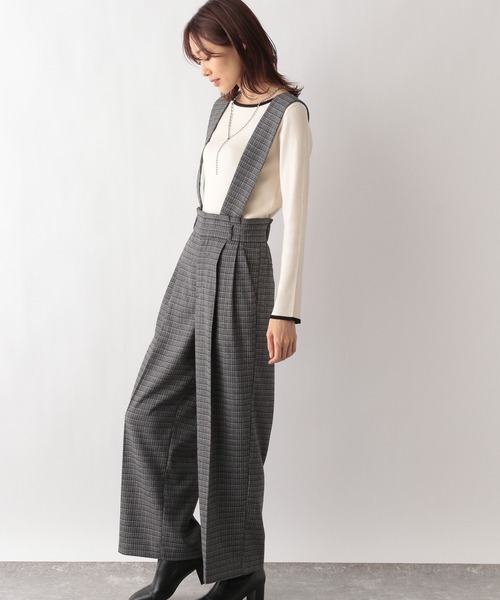 GLOBAL WORK(グローバルワーク)の「お手入れらくらくSET UPワイドパンツ/MATINEE LINE/993315(その他パンツ・レディース・ブラック系9/ライトグレー/スミクロ・SMALL/MEDIUM/LARGE)」の8枚目の写真