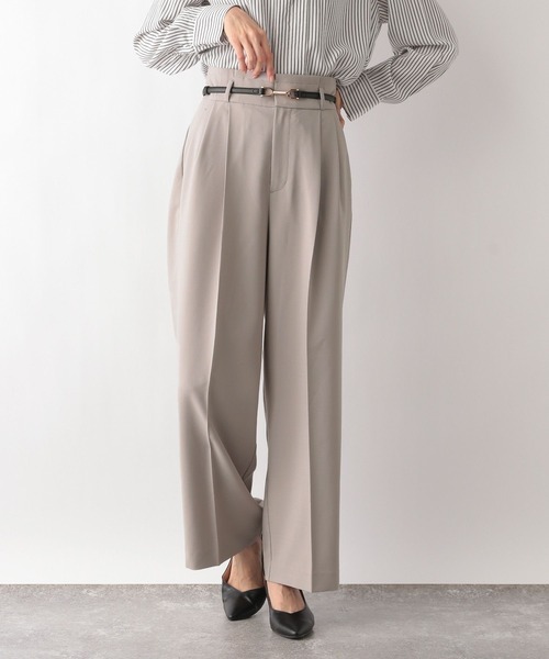 GLOBAL WORK(グローバルワーク)の「お手入れらくらくSET UPワイドパンツ/MATINEE LINE/993315(その他パンツ・レディース・ブラック系9/ライトグレー/スミクロ・SMALL/MEDIUM/LARGE)」の11枚目の写真