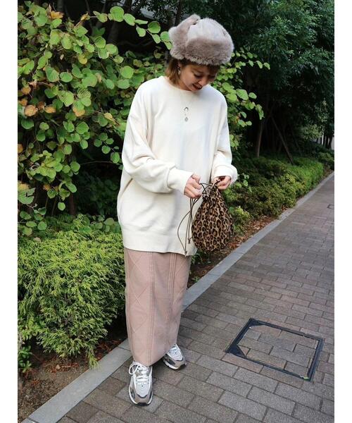 Green　Parks（グリーンパークス）の「ケーブルニットスカート（スカート・レディース・ベージュ/アイボリー/杢グレー・FREE）」の21枚目の写真