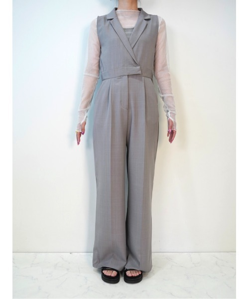 CECIL McBEE（セシルマクビー）の「襟付きオールインワン（サロペット/オーバーオール・レディース・ブラック/グレー・MEDIUM/LARGE）」の11枚目の写真