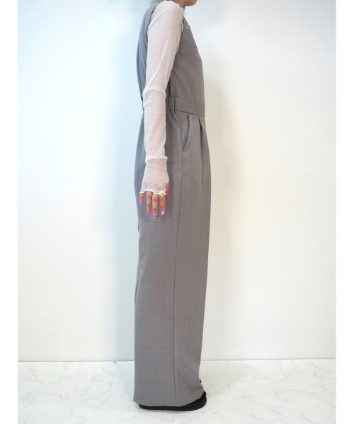 CECIL McBEE（セシルマクビー）の「襟付きオールインワン（サロペット/オーバーオール・レディース・ブラック/グレー・MEDIUM/LARGE）」の12枚目の写真