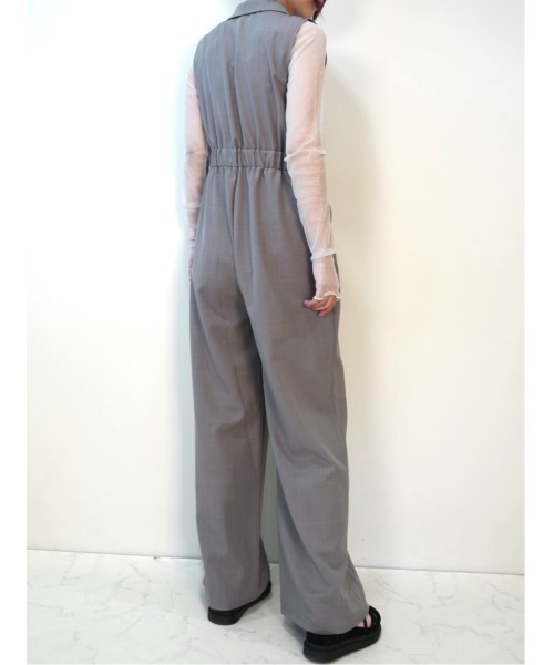 CECIL McBEE（セシルマクビー）の「襟付きオールインワン（サロペット/オーバーオール・レディース・ブラック/グレー・MEDIUM/LARGE）」の13枚目の写真