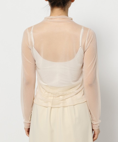 mysty woman(ミスティウーマン)の「シアーラメボトルネックプルオーバー 109876(Tシャツ/カットソー・レディース・チャコールグレー/アイボリー/ベージュ系その他・FREE)」の14枚目の写真