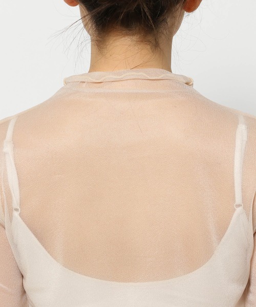 mysty woman(ミスティウーマン)の「シアーラメボトルネックプルオーバー 109876(Tシャツ/カットソー・レディース・チャコールグレー/アイボリー/ベージュ系その他・FREE)」の15枚目の写真