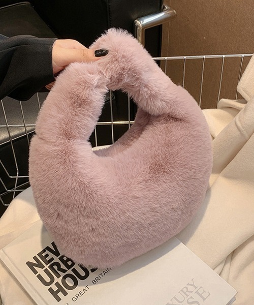 Miniministore(ミニミニストア)の「エコファーバッグ ワンハンドルバッグ秋冬(ハンドバッグ・レディース・ブラウン/イエロー/ベージュ/アイボリー/グリーン/ピンク/ブラック・FREE)」の10枚目の写真