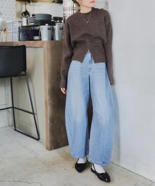 titivate(ティティベイト)の「カーブラインデニムパンツ(デニムパンツ・レディース・ブルー/ブラック/ライトブルー/インディゴブルー・M)」の9枚目の写真