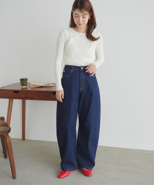 titivate(ティティベイト)の「カーブラインデニムパンツ(デニムパンツ・レディース・ブルー/ブラック/ライトブルー/インディゴブルー・M)」の11枚目の写真