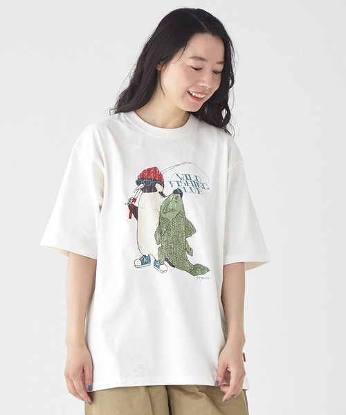 KRIFF MAYER(クリフメイヤー)の「アニマル半袖T(ペンギン)(Tシャツ/カットソー・メンズ・オフホワイト/チャコール/グレー/グリーン/ブルー・LARGE/X-LARGE/MEDIUM)」の2枚目の写真