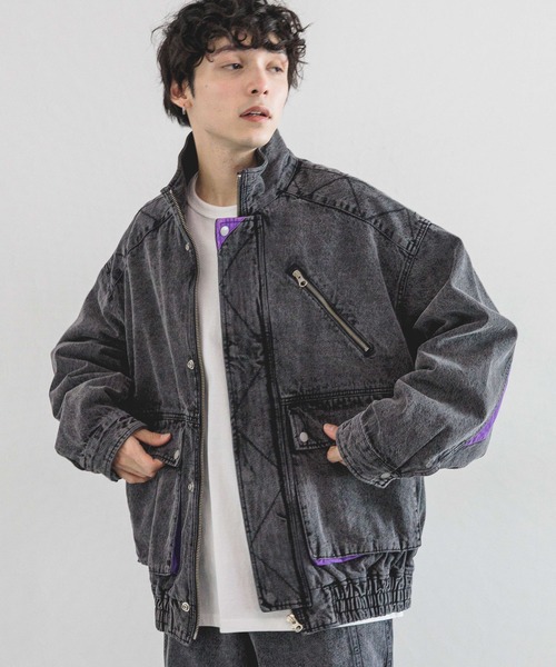 RAGEBLUE（レイジブルー）の「90's/ヴィンテージスタンドネックデザインデニムジャケット（デニムジャケット・メンズ・ブルー/グレー・MEDIUM/LARGE）」の2枚目の写真