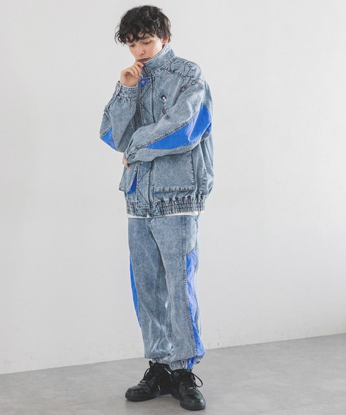 RAGEBLUE（レイジブルー）の「90's/ヴィンテージスタンドネックデザインデニムジャケット（デニムジャケット・メンズ・ブルー/グレー・MEDIUM/LARGE）」の3枚目の写真