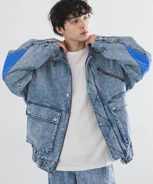 セール】90's/ヴィンテージスタンドネックデザインデニムジャケット