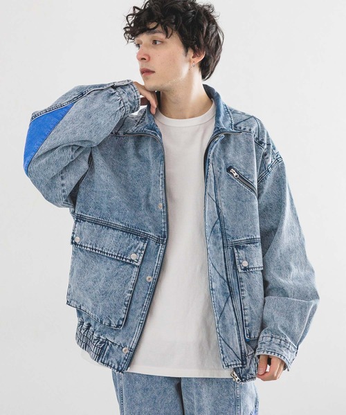 RAGEBLUE（レイジブルー）の「90's/ヴィンテージスタンドネックデザインデニムジャケット（デニムジャケット・メンズ・ブルー/グレー・MEDIUM/LARGE）」の14枚目の写真