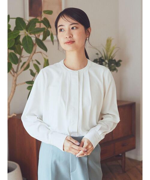 earth music&ecology（アースミュージックアンドエコロジー）の「ノーカラーフロントタックブラウス（シャツ/ブラウス・レディース・ライトピンク/オフホワイト/ネイビー/ライトグレー・FREE）」の14枚目の写真