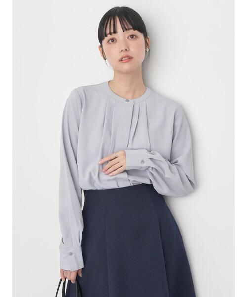 earth music&ecology（アースミュージックアンドエコロジー）の「ノーカラーフロントタックブラウス（シャツ/ブラウス・レディース・ライトピンク/オフホワイト/ネイビー/ライトグレー・FREE）」の15枚目の写真