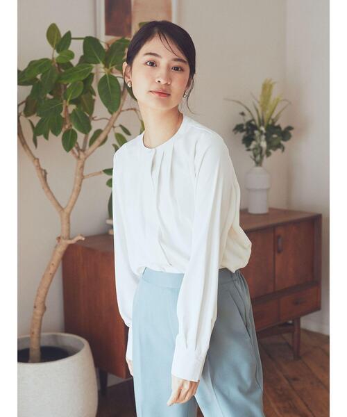 earth music&ecology（アースミュージックアンドエコロジー）の「ノーカラーフロントタックブラウス（シャツ/ブラウス・レディース・ライトピンク/オフホワイト/ネイビー/ライトグレー・FREE）」の19枚目の写真