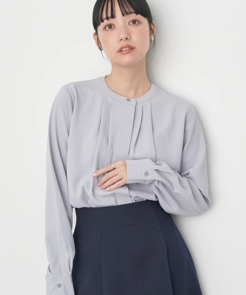 earth music&ecology（アースミュージックアンドエコロジー）の「ノーカラーフロントタックブラウス（シャツ/ブラウス・レディース・ライトピンク/オフホワイト/ネイビー/ライトグレー・FREE）」の13枚目の写真