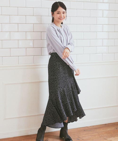 earth music&ecology（アースミュージックアンドエコロジー）の「ノーカラーフロントタックブラウス（シャツ/ブラウス・レディース・ライトピンク/オフホワイト/ネイビー/ライトグレー・FREE）」の11枚目の写真