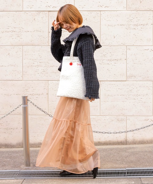 ACCOMMODE(アコモデ)の「ブルームトートバッグ(トートバッグ・レディース・ピンク/ホワイト/ラベンダー/ブラック・FREE)」の8枚目の写真