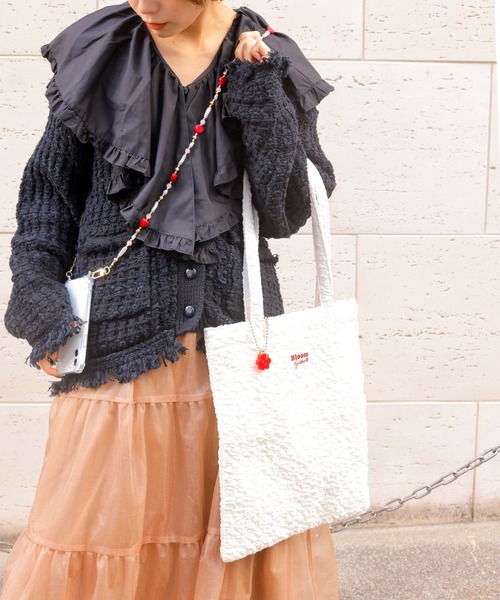 ACCOMMODE(アコモデ)の「ブルームトートバッグ(トートバッグ・レディース・ピンク/ホワイト/ラベンダー/ブラック・FREE)」の10枚目の写真