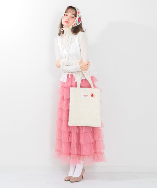 ACCOMMODE(アコモデ)の「ブルームトートバッグ(トートバッグ・レディース・ピンク/ホワイト/ラベンダー/ブラック・FREE)」の7枚目の写真