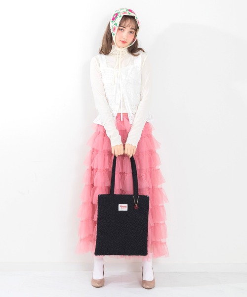 ACCOMMODE(アコモデ)の「ブルームトートバッグ(トートバッグ・レディース・ピンク/ホワイト/ラベンダー/ブラック・FREE)」の12枚目の写真