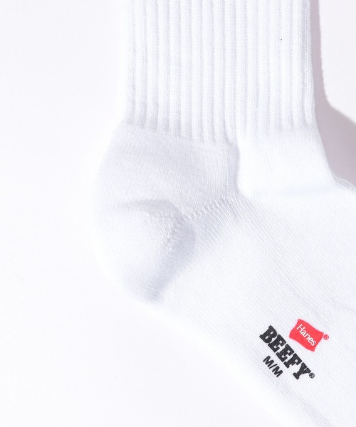 HANES（ヘインズ）の「【Hanes/ヘインズ】HMSBW001  BEEFY フルレングスソックス2P（ソックス/靴下・メンズ・ブラック/ホワイト・25cm～27cm）」の7枚目の写真
