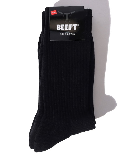 HANES（ヘインズ）の「【Hanes/ヘインズ】HMSBW001  BEEFY フルレングスソックス2P（ソックス/靴下・メンズ・ブラック/ホワイト・25cm～27cm）」の4枚目の写真