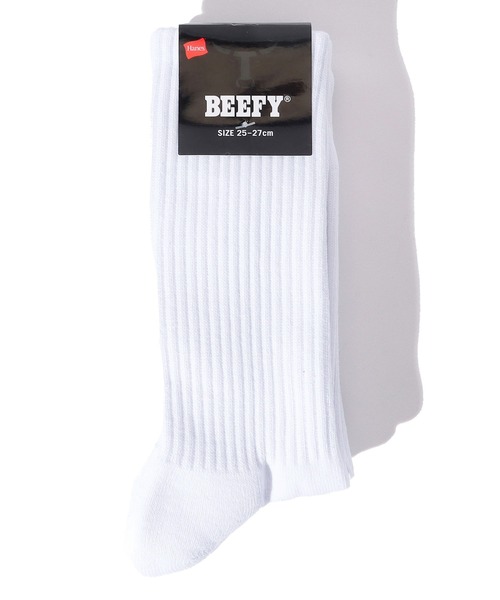 HANES（ヘインズ）の「【Hanes/ヘインズ】HMSBW001  BEEFY フルレングスソックス2P（ソックス/靴下・メンズ・ブラック/ホワイト・25cm～27cm）」の3枚目の写真