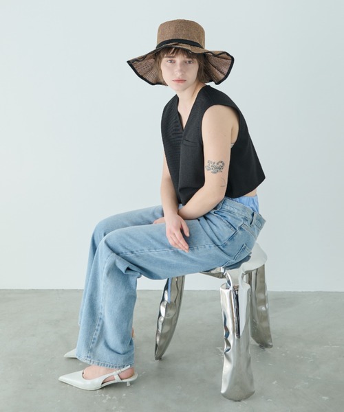 Aunt Marie's(アントマリーズ)の「バイカラージュートフリルHAT(ハット・レディース・ブラウン/ベージュ・FREE)」の13枚目の写真