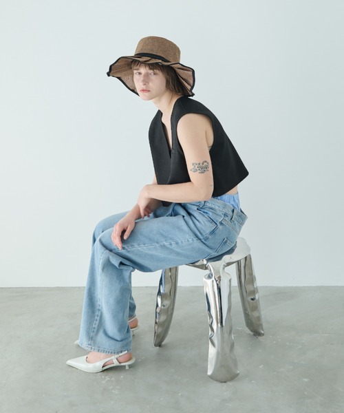 Aunt Marie's(アントマリーズ)の「バイカラージュートフリルHAT(ハット・レディース・ブラウン/ベージュ・FREE)」の14枚目の写真