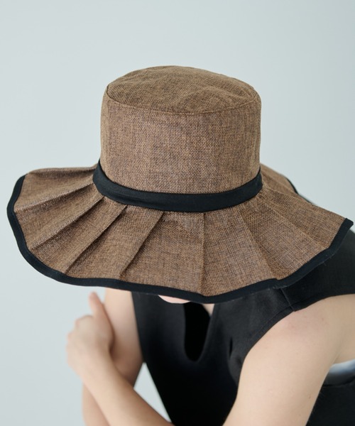 Aunt Marie's(アントマリーズ)の「バイカラージュートフリルHAT(ハット・レディース・ブラウン/ベージュ・FREE)」の8枚目の写真